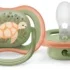 Lot de 2 sucettes Philips Avent Ultra Air Animals 6‑18 mois – coques extra-ventilées, silicone orthodontique, 98 % d’acceptation, étui micro-ondes.